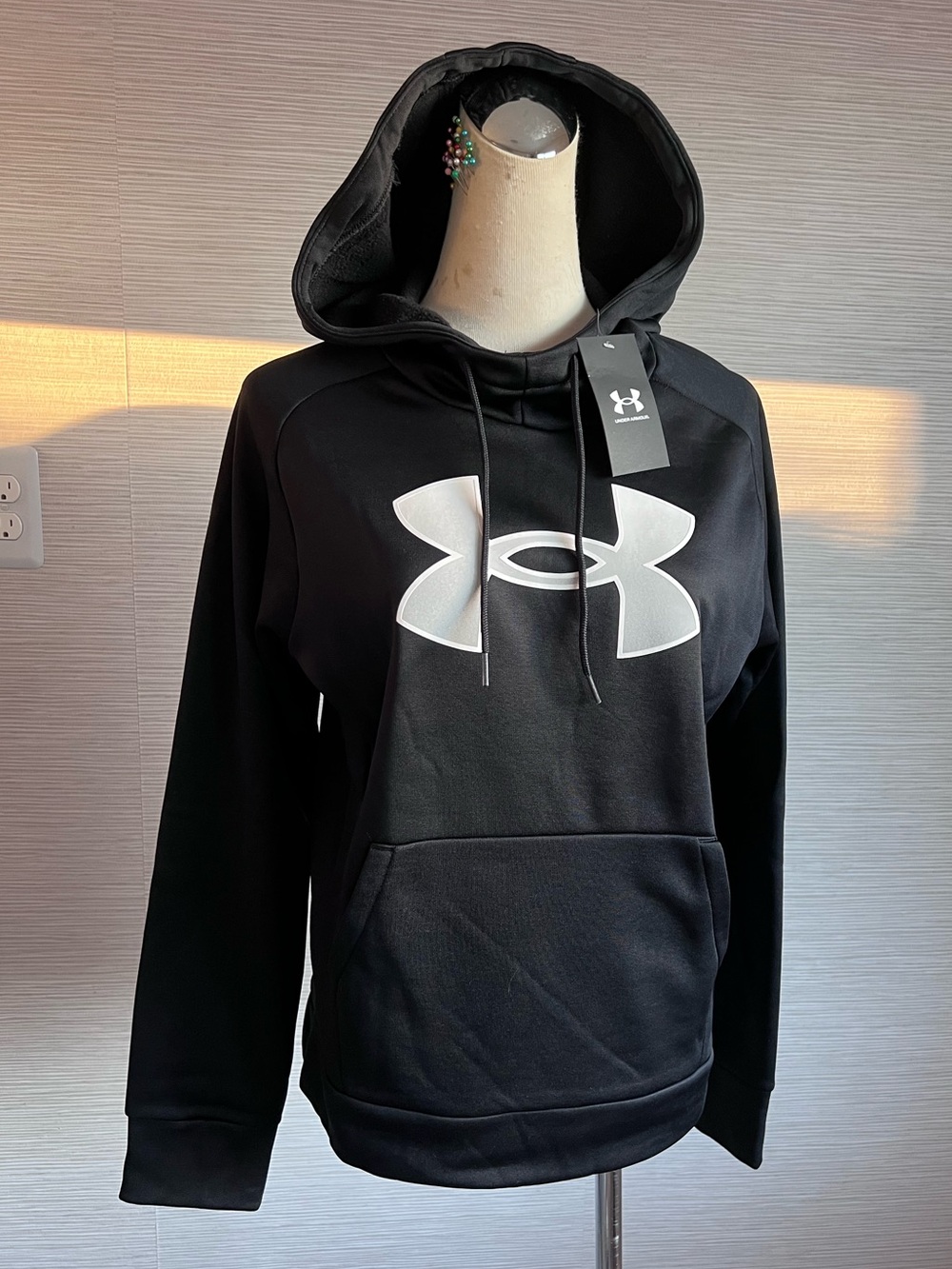 Under Armour Black Hoodie with White Logo Detail
